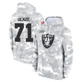 Punc LV.Raiders #71 DJ Glaze Player Arctic Camo Salute to Service Hoodies Limited Game Stitched Jerseys