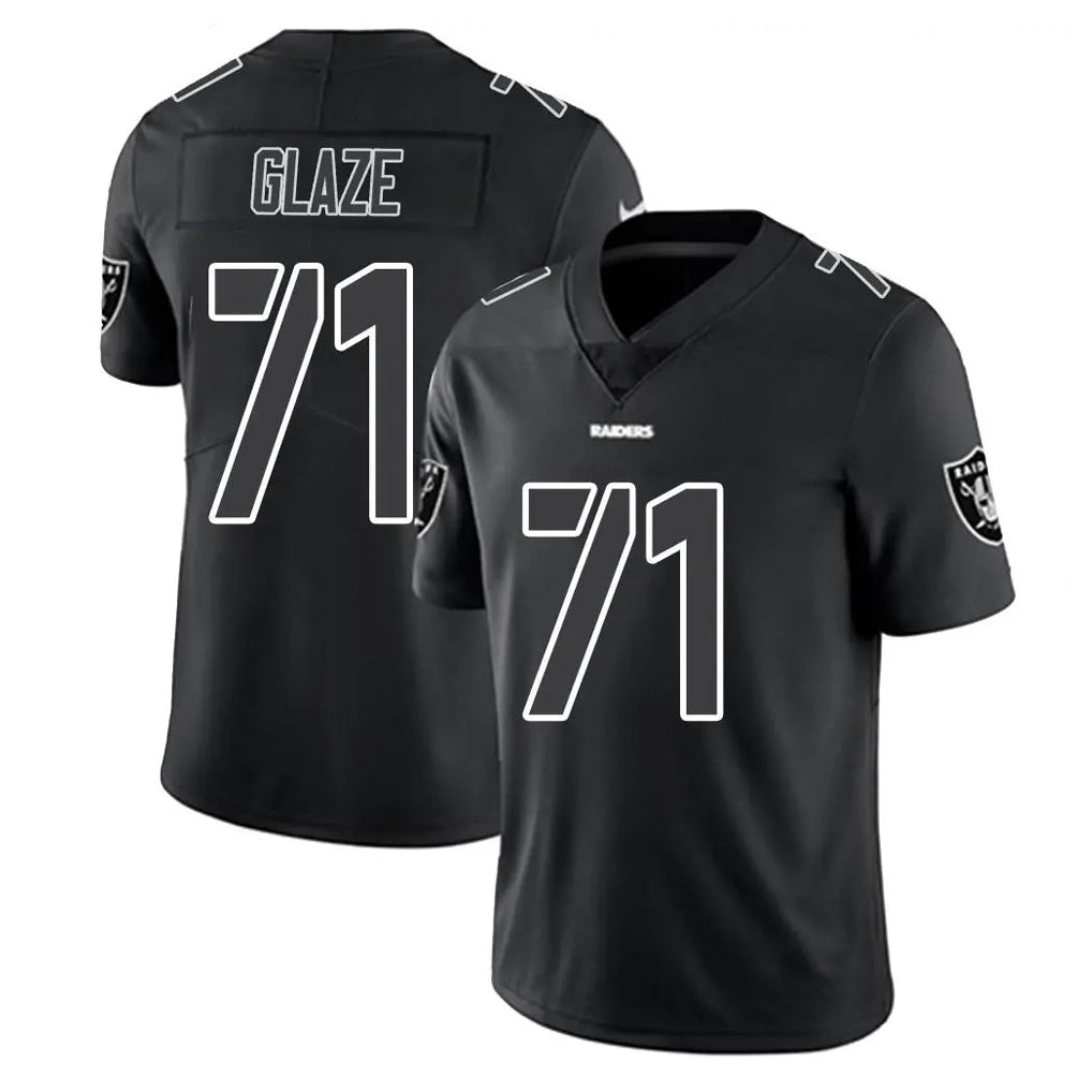 Punc LV.Raiders #71 DJ Glaze Player Black Limited Black Impact Home Game Stitched Jerseys