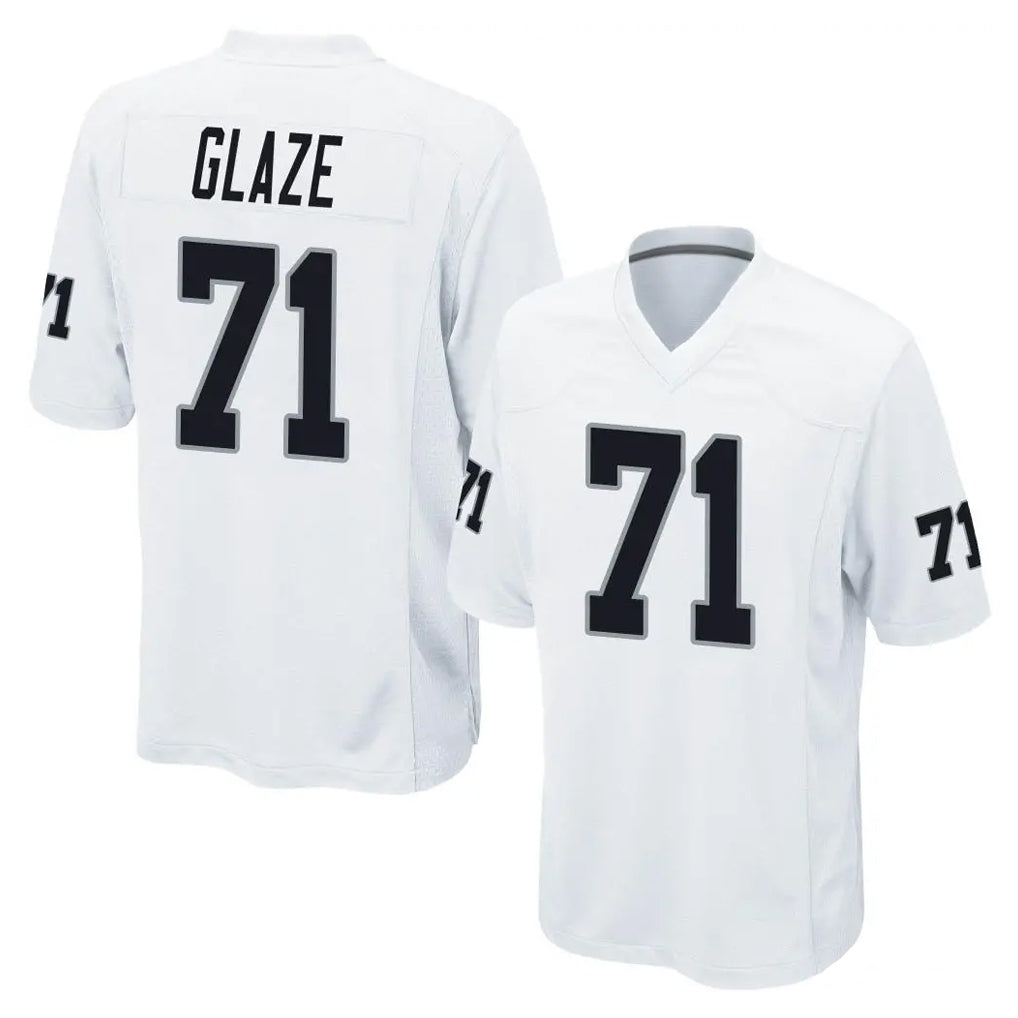 Punc LV.Raiders #71 DJ Glaze Player White Home Game Stitched Jerseys