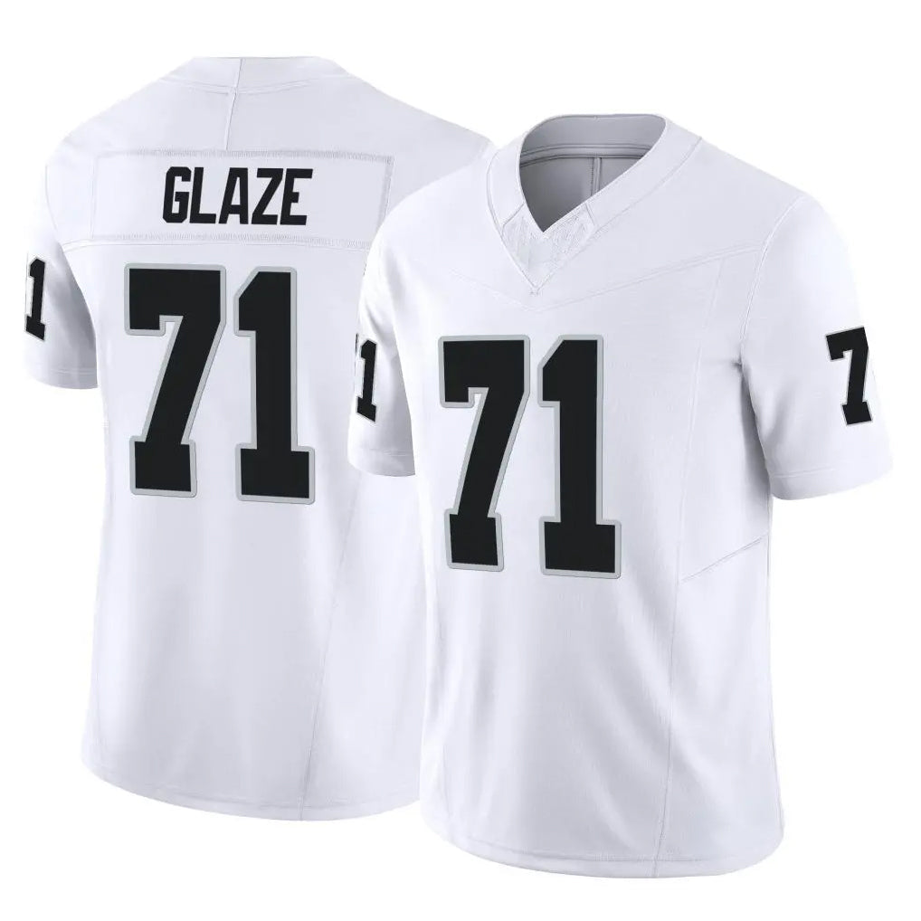 Punc LV.Raiders #71 DJ Glaze Player White Limited Vapor F.U.S.E. Home Game Stitched Jerseys