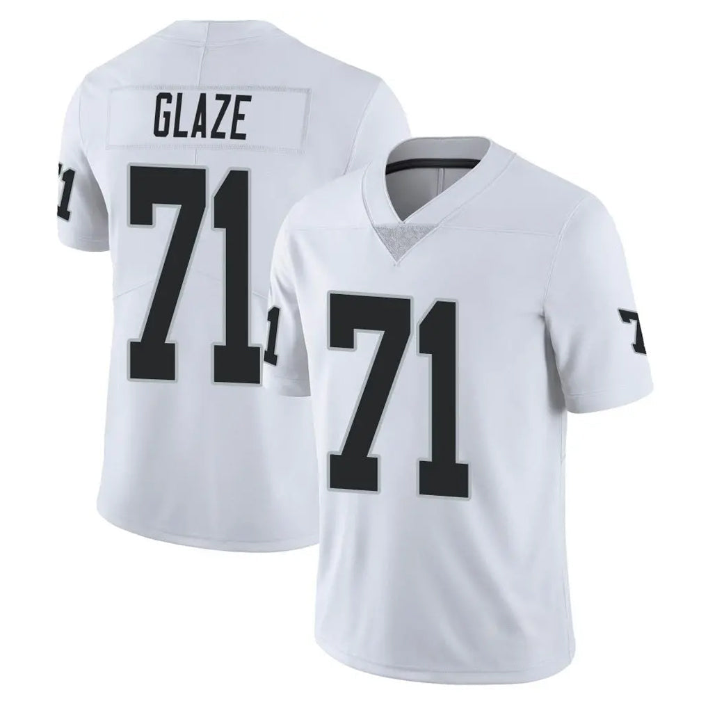 Punc LV.Raiders #71 DJ Glaze Player White Limited Vapor Untouchable Home Game Stitched Jerseys
