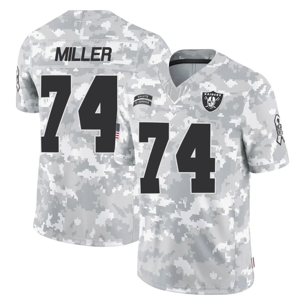 Punc LV.Raiders #74 Kolton Miller Player Arctic Camo Salute To Service Limited Game Stitched Jerseys
