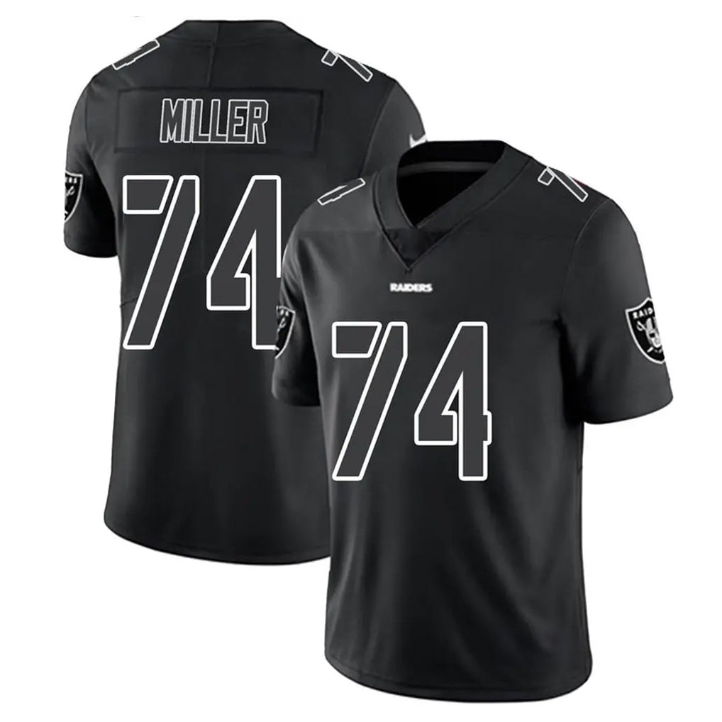 Punc LV.Raiders #74 Kolton Miller Player Black Limited Black Impact Home Game Stitched Jerseys