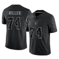 Punc LV.Raiders #74 Kolton Miller Player Black Reflective Limited Game Stitched Jerseys