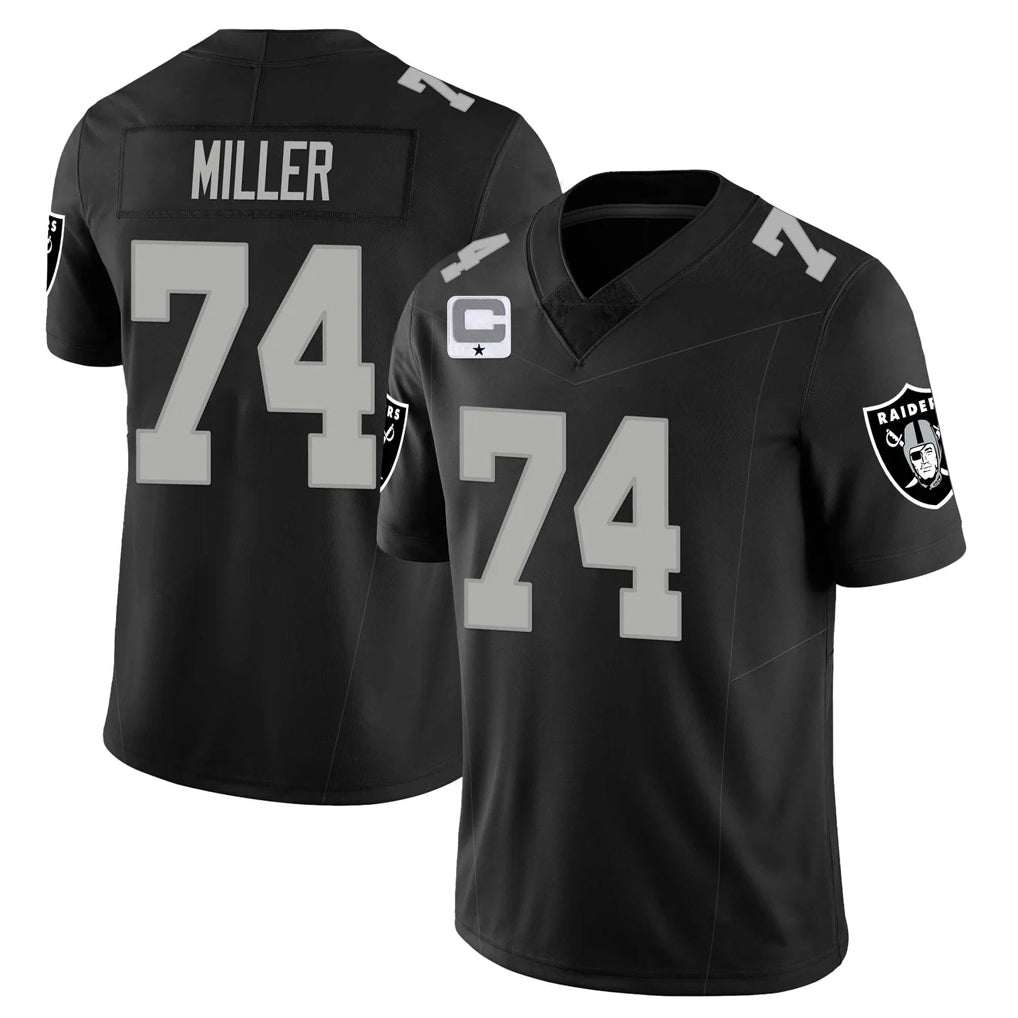 Punc LV.Raiders #74 Kolton Miller Player Black Vapor Limited Home Game Stitched Jerseys