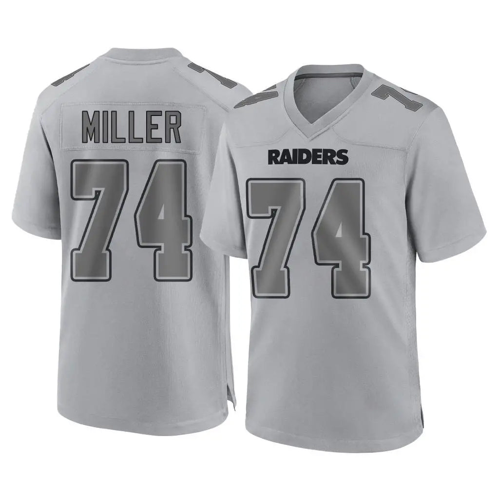 Punc LV.Raiders #74 Kolton Miller Player Gray Atmosphere Fashion Limited Game Stitched Jerseys