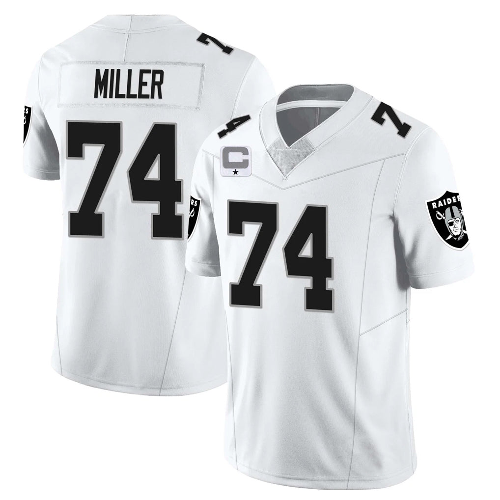 Punc LV.Raiders #74 Kolton Miller Player White Vapor Limited Elite Home Game Stitched Jerseys