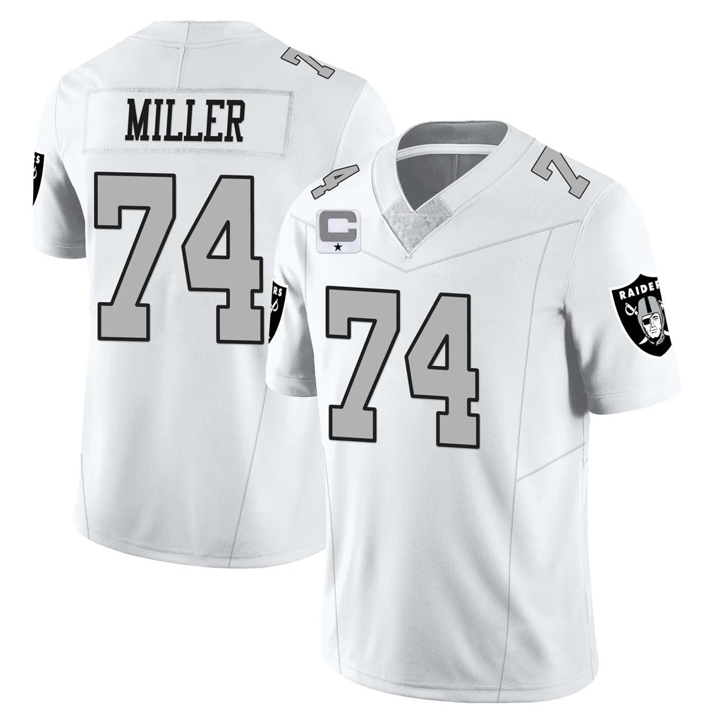 Punc LV.Raiders #74 Kolton Miller Player White Vapor Limited Home Game Stitched Jerseys