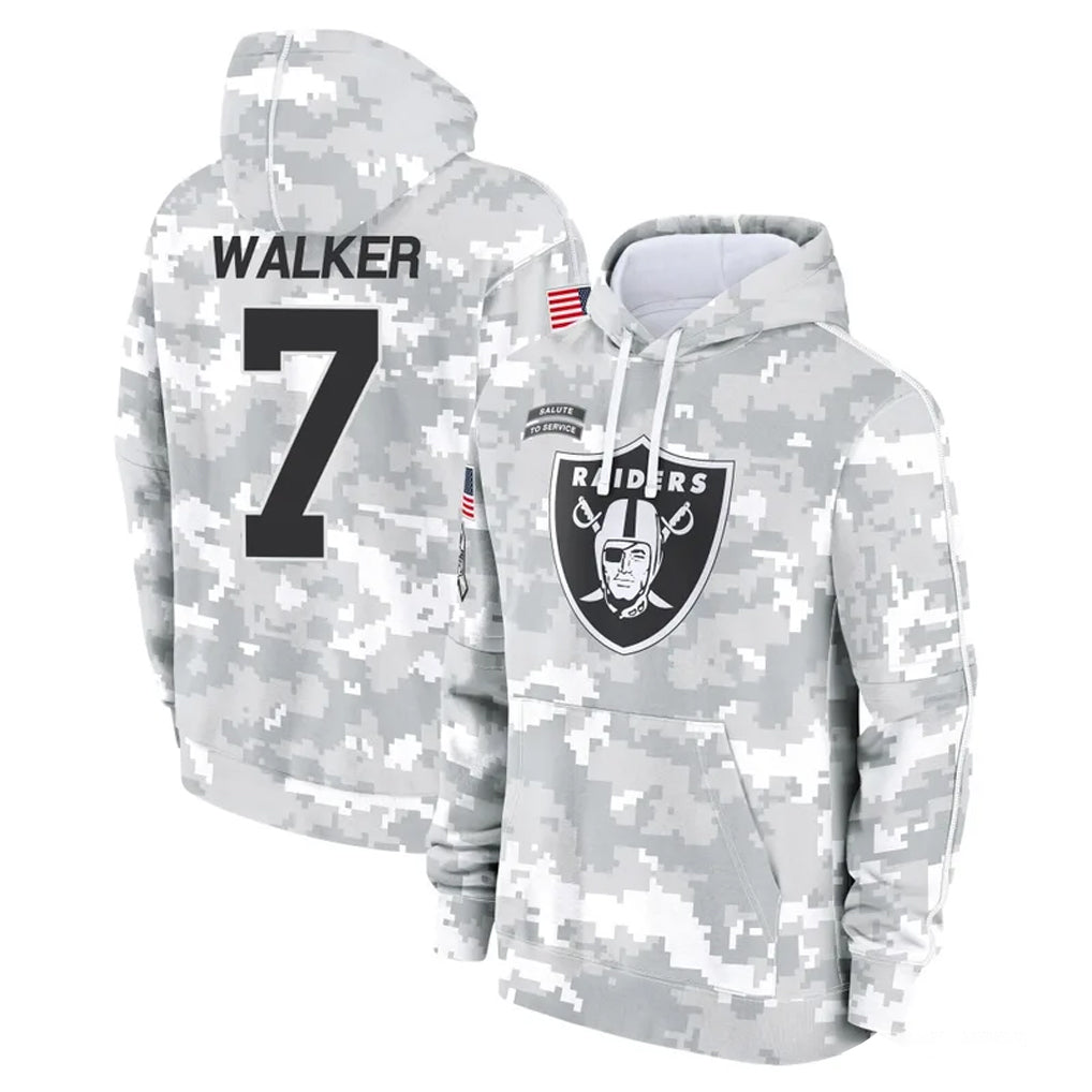 Punc LV.Raiders #7 Quay Walker Player Arctic Camo Salute to Service Hoodies Limited Game Stitched Jerseys