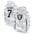 Punc LV.Raiders #7 Quay Walker Player Arctic Camo Salute to Service Hoodies Limited Game Stitched Jerseys