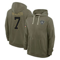 Punc LV.Raiders #7 Quay Walker Player Olive Salute to Service Pullover Hoodies Limited Stitched Jerseys