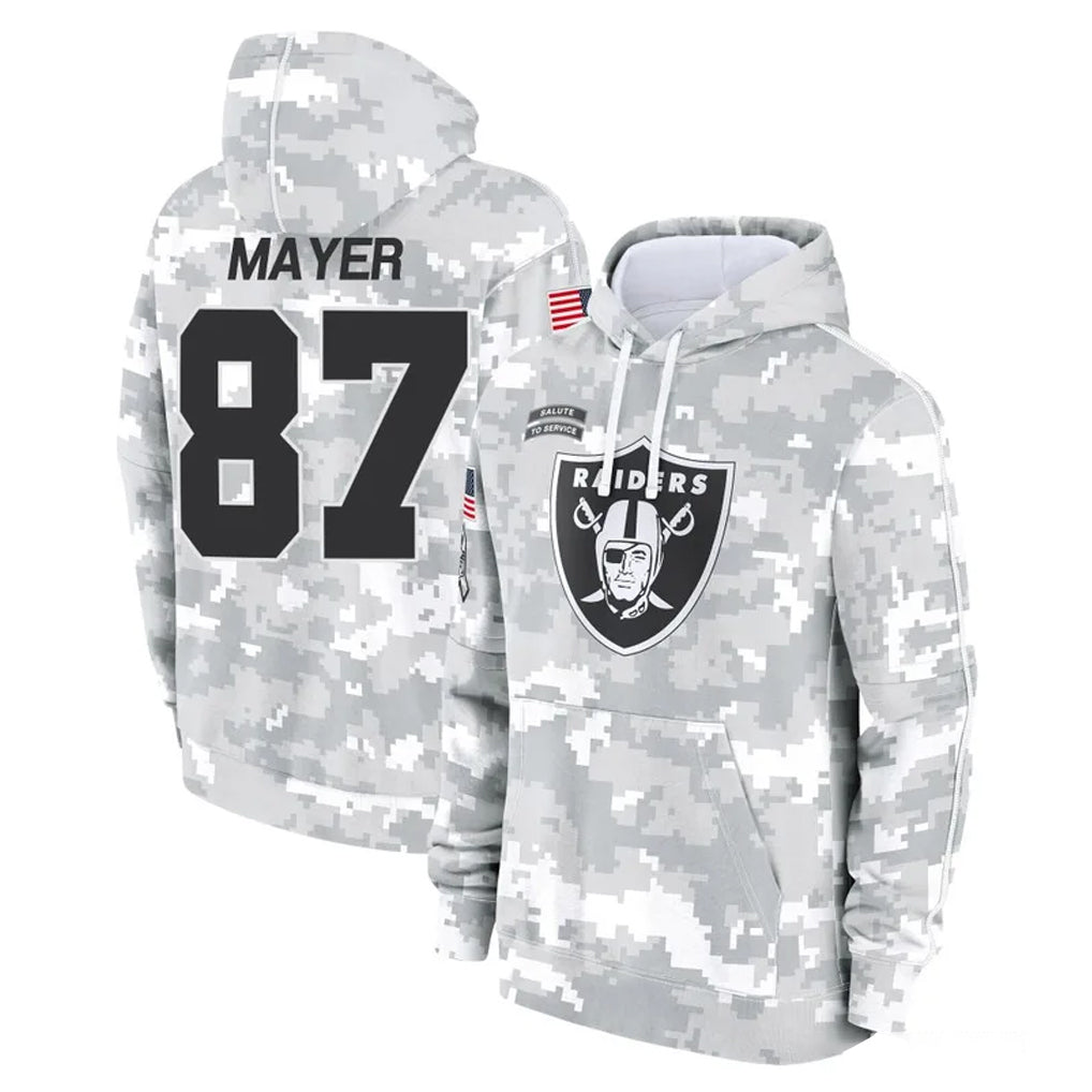 Punc LV.Raiders #87 Michael Mayer Player Arctic Camo Salute to Service Hoodies Limited Game Stitched Jerseys
