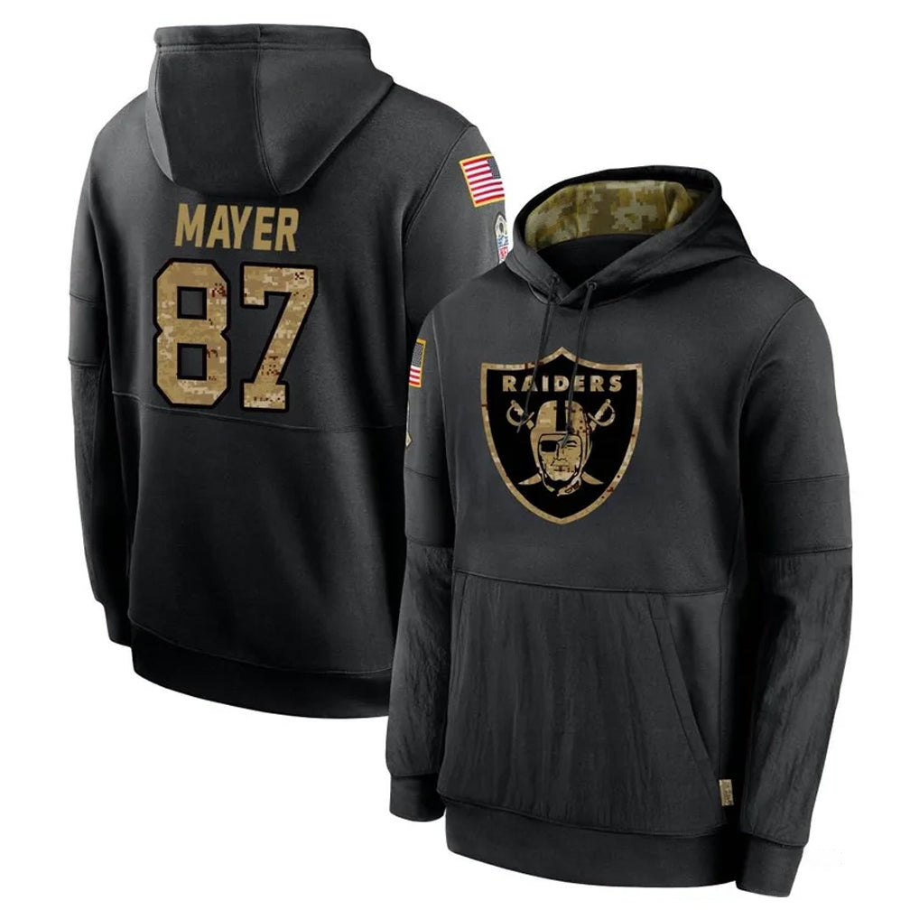Punc LV.Raiders #87 Michael Mayer Player Black Salute to Service Hoodies Limited Game Stitched Jerseys
