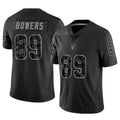 Punc LV.Raiders #89 Brock Bowers Player RFLCTV Limited Black Stitched Jerseys