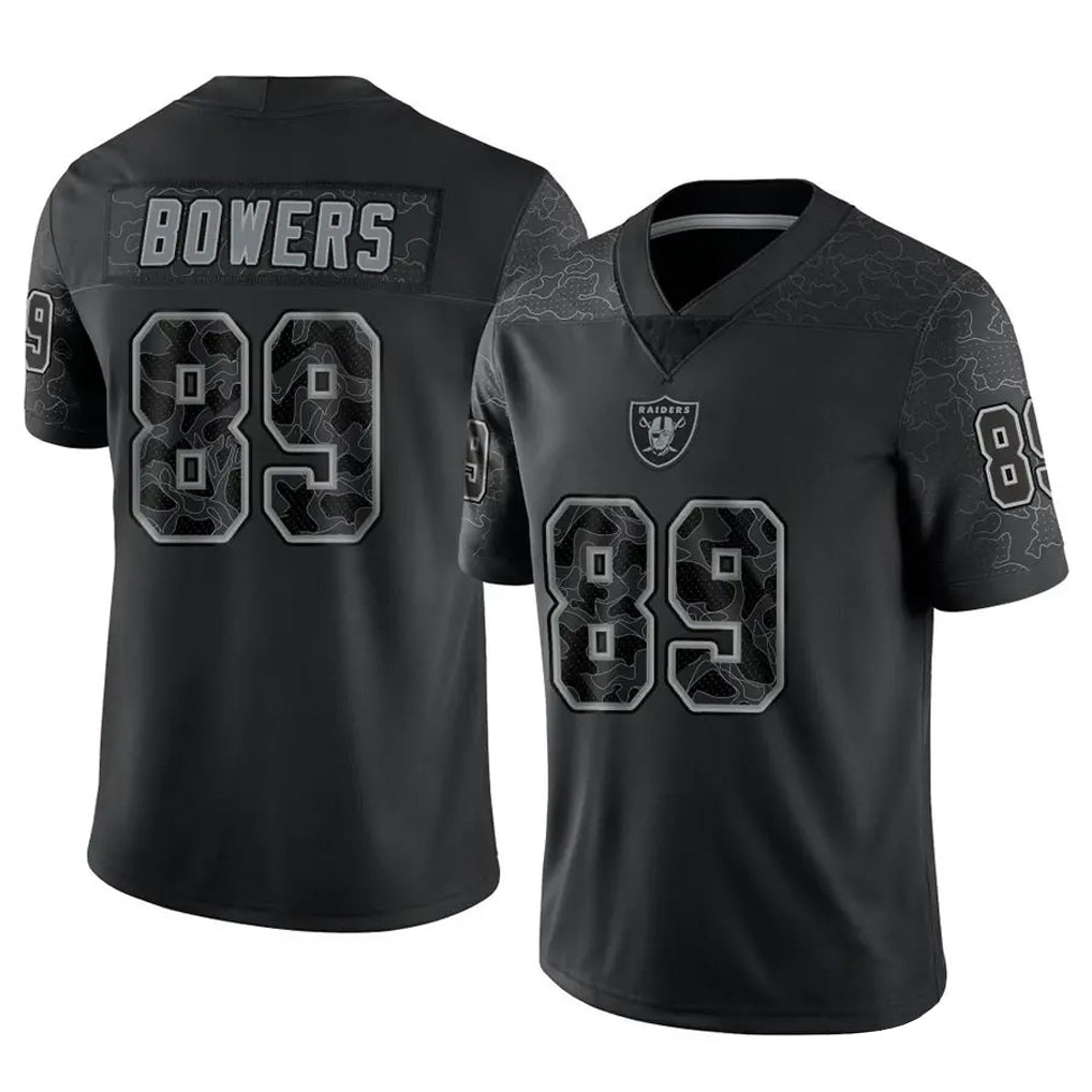 Punc LV.Raiders #89 Brock Bowers Player RFLCTV Limited Black Stitched Jerseys