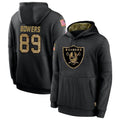 Punc LV.Raiders #89 Brock Bowers Player Salute to Service Black Hoodies Stitched Jerseys