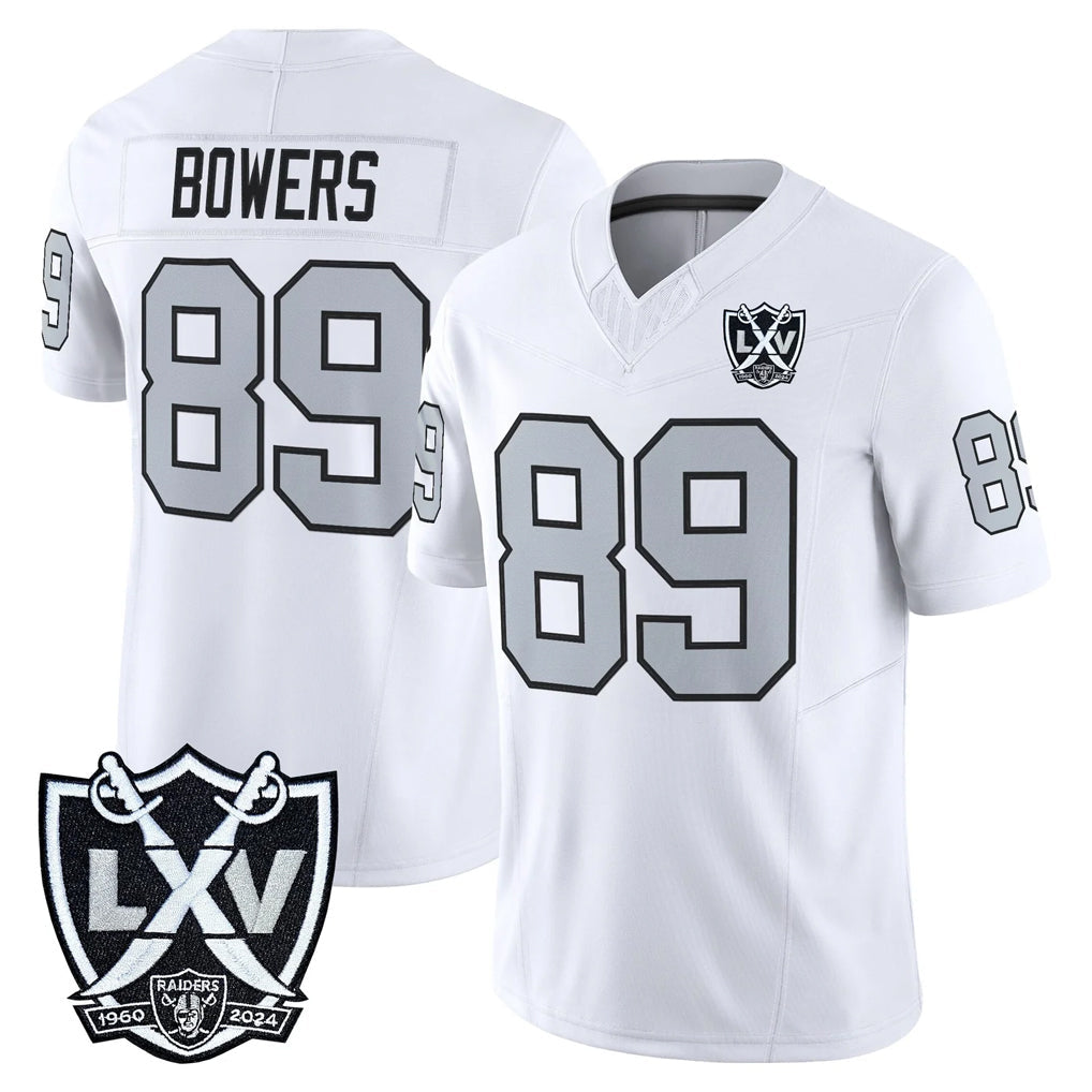 Punc LV.Raiders #89 Brock Bowers Player White 2026 Vapor Limited Home Game Stitched Jerseys