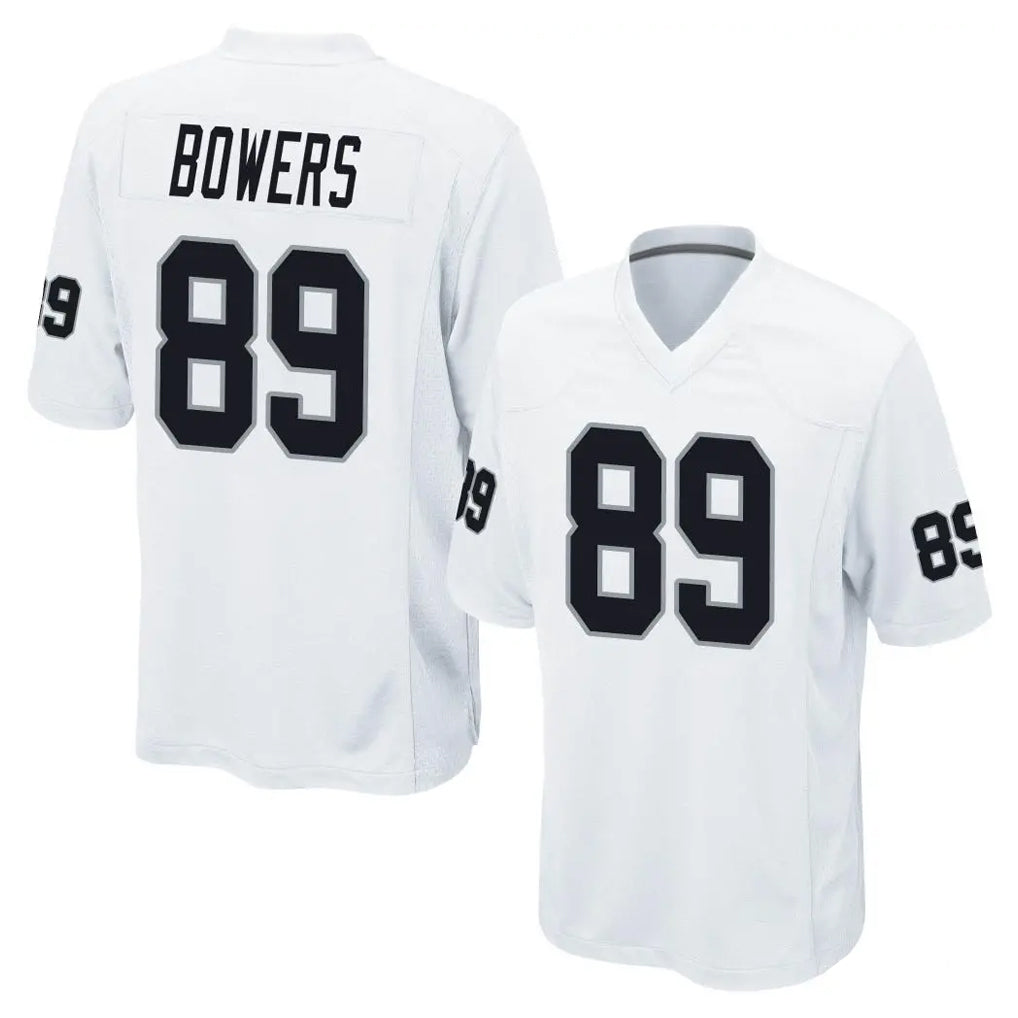 Punc LV.Raiders #89 Brock Bowers Player White Home Game Stitched Jerseys