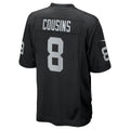 Punc LV.Raiders #8 Kirk Cousins Black Team Game Stitched Jerseys