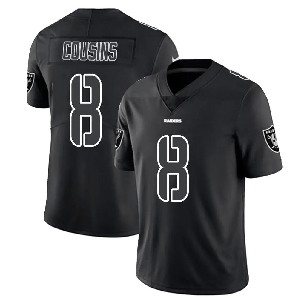 Punc LV.Raiders #8 Kirk Cousins Player Black Limited Black Impact Home Game Stitched Jerseys