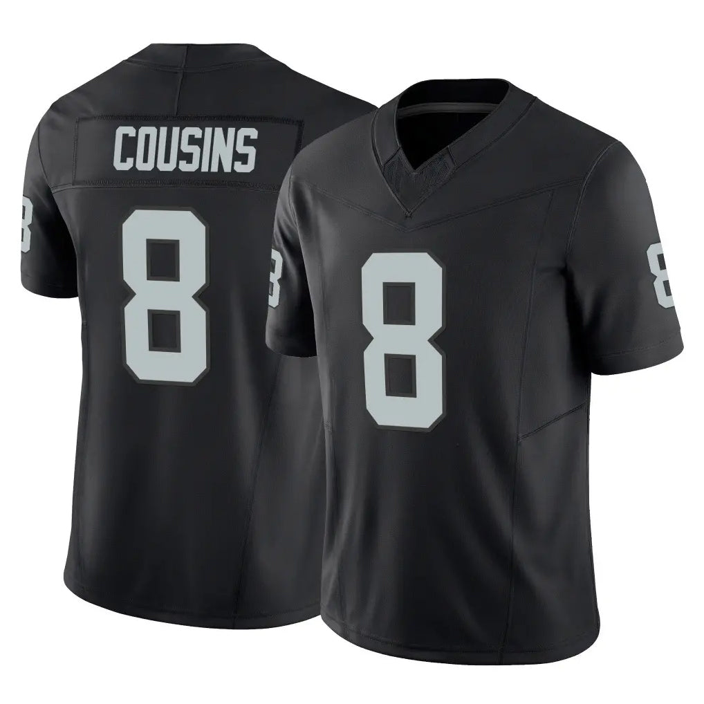 Punc LV.Raiders #8 Kirk Cousins Player Black Limited Vapor F.U.S.E. Home Game Stitched Jerseys