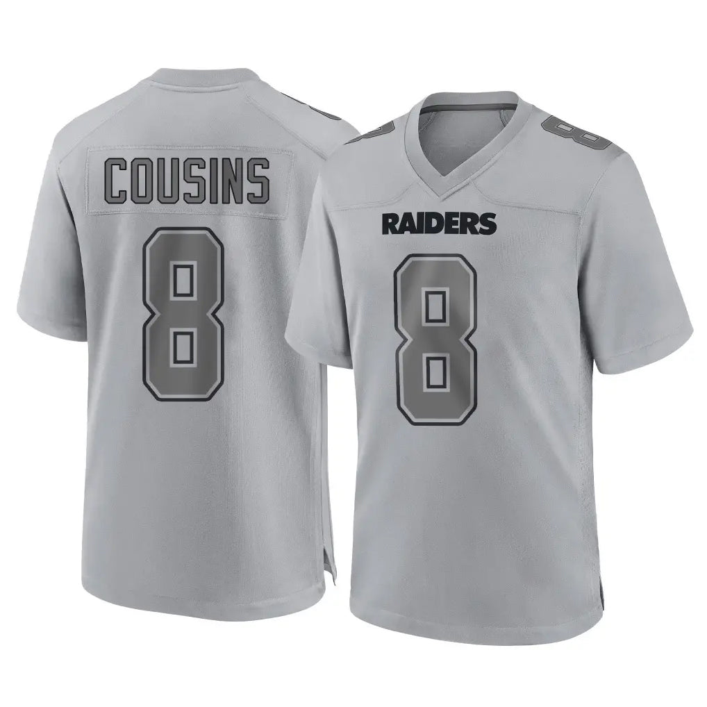 Punc LV.Raiders #8 Kirk Cousins Player Gray Atmosphere Fashion Limited Game Stitched Jerseys