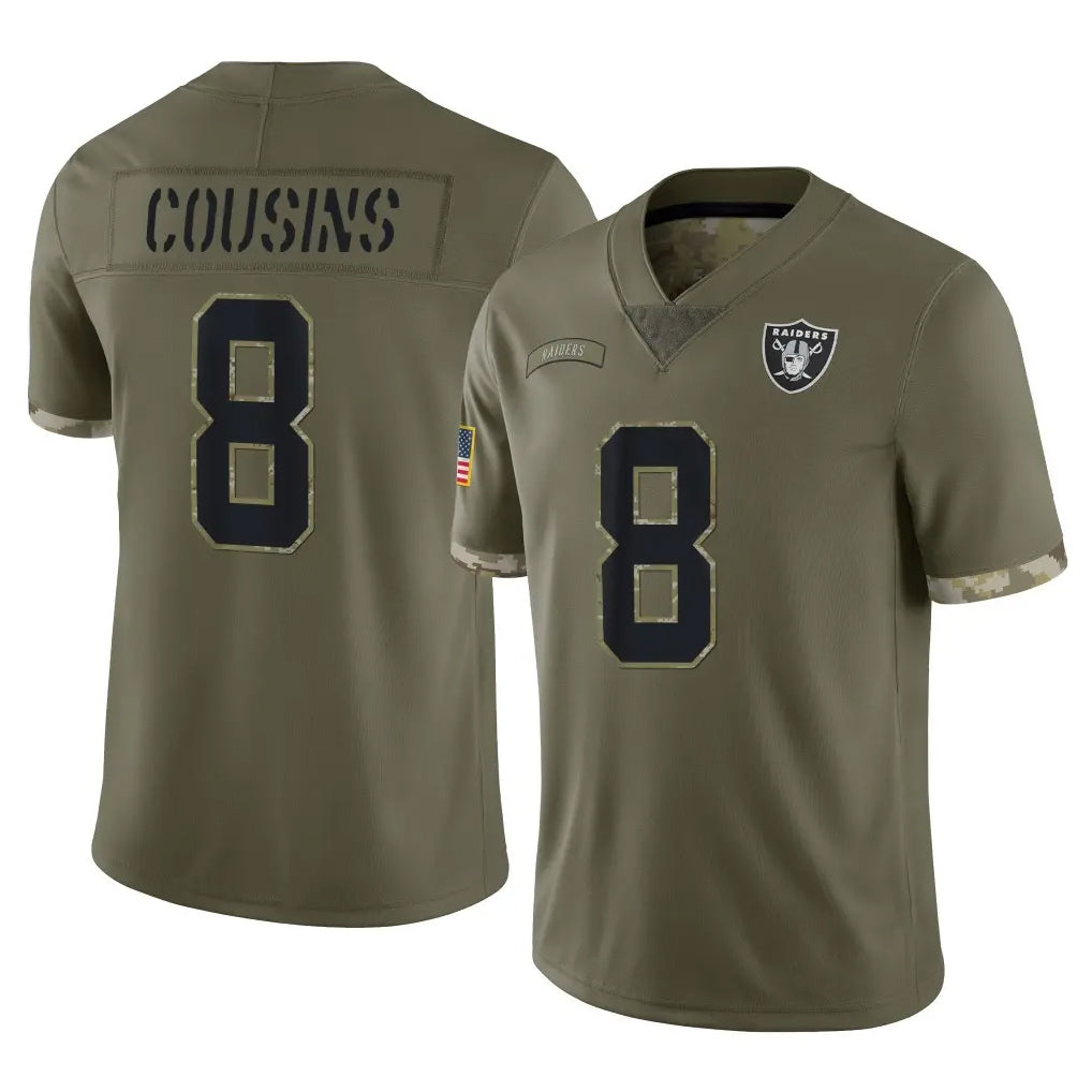 Punc LV.Raiders #8 Kirk Cousins Player Olive Salute To Service Limited Stitched Jerseys