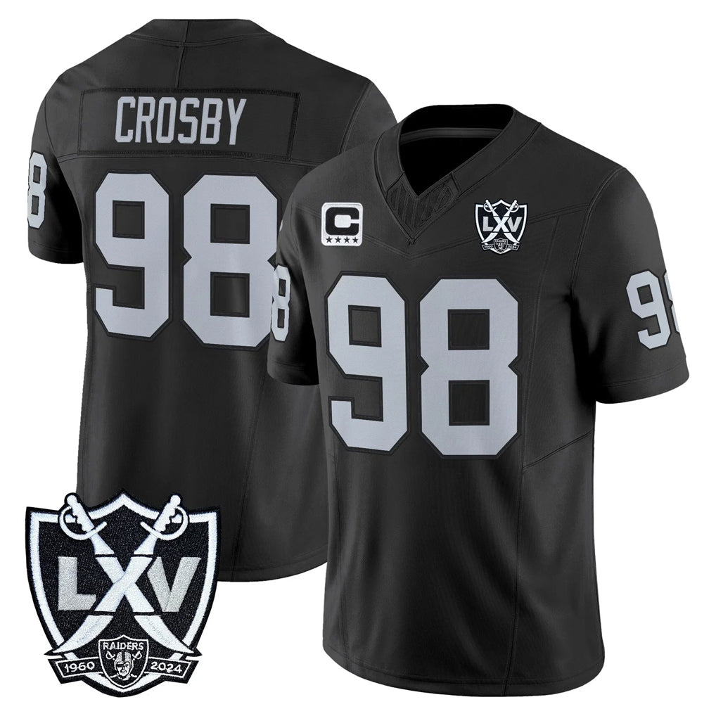 Punc LV.Raiders #98 Maxx Crosby Player Black 2026 Vapor Limited Home Game Stitched Jerseys