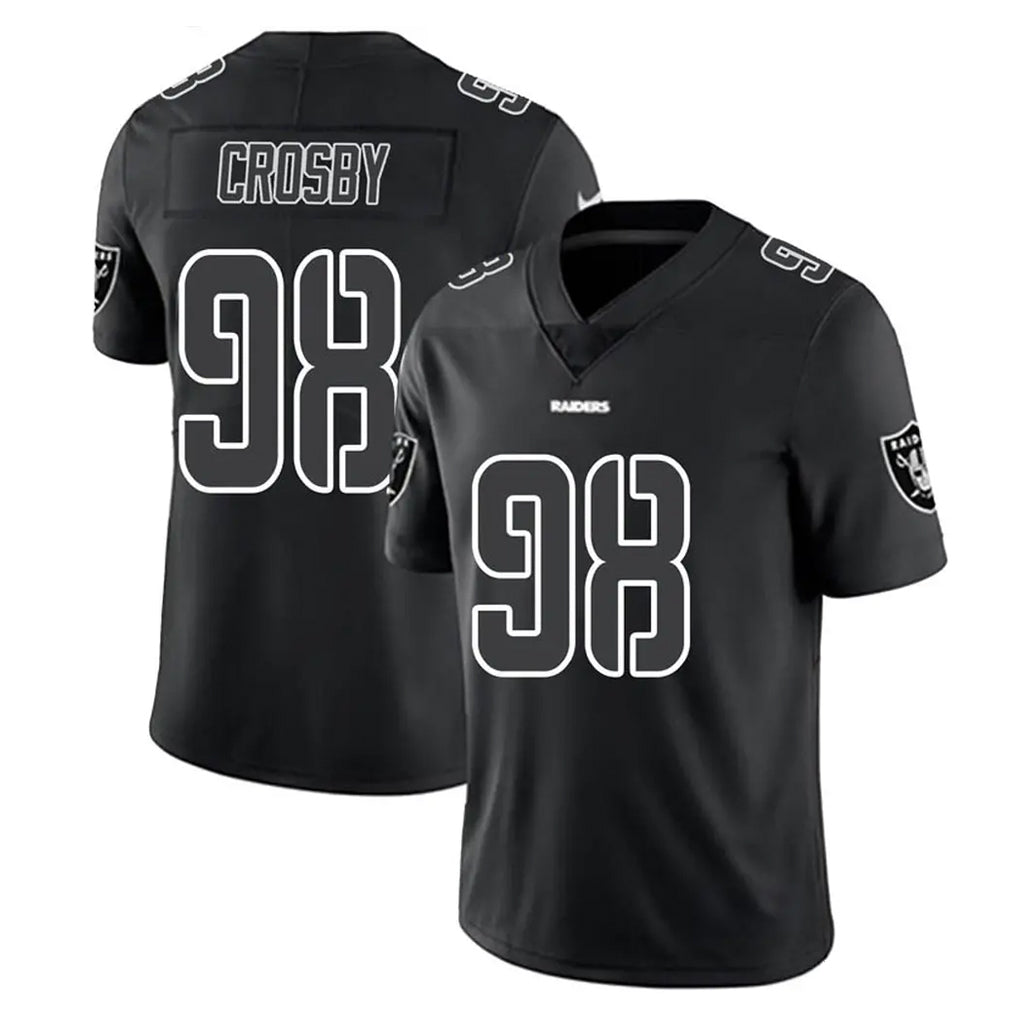 Punc LV.Raiders #98 Maxx Crosby Player Black Limited Black Impact Home Game Stitched Jerseys