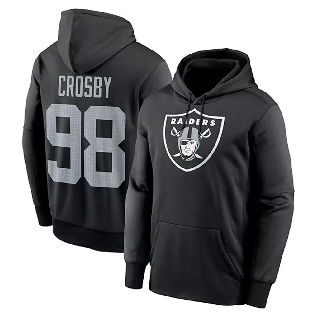Punc LV.Raiders #98 Maxx Crosby Player Black Salute to Service Hoodies Stitched Jerseys
