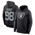 Punc LV.Raiders #98 Maxx Crosby Player Black Salute to Service Hoodies Stitched Jerseys