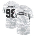 Punc LV.Raiders #98 Maxx Crosby Player Black Salute to Service T-Shirts Stitched Jerseys