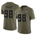 Punc LV.Raiders #98 Maxx Crosby Player Olive Salute To Service Limited Stitched Jerseys