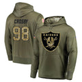 Punc LV.Raiders #98 Maxx Crosby Player Olive Salute to Service Pullover Hoodies Home Game Stitched Jerseys