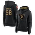 Punc LV.Raiders #98 Maxx Crosby Player Salute to Service Black Hoodies Stitched Jerseys
