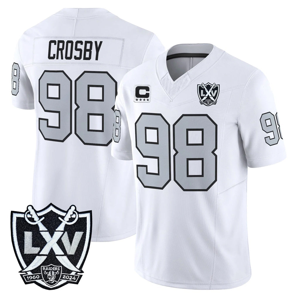 Punc LV.Raiders #98 Maxx Crosby Player White 2026 Vapor Limited Home Game Stitched Jerseys