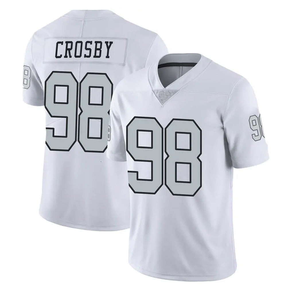 Punc LV.Raiders #98 Maxx Crosby Player White Limited Color Rush Home Game Stitched Jerseys