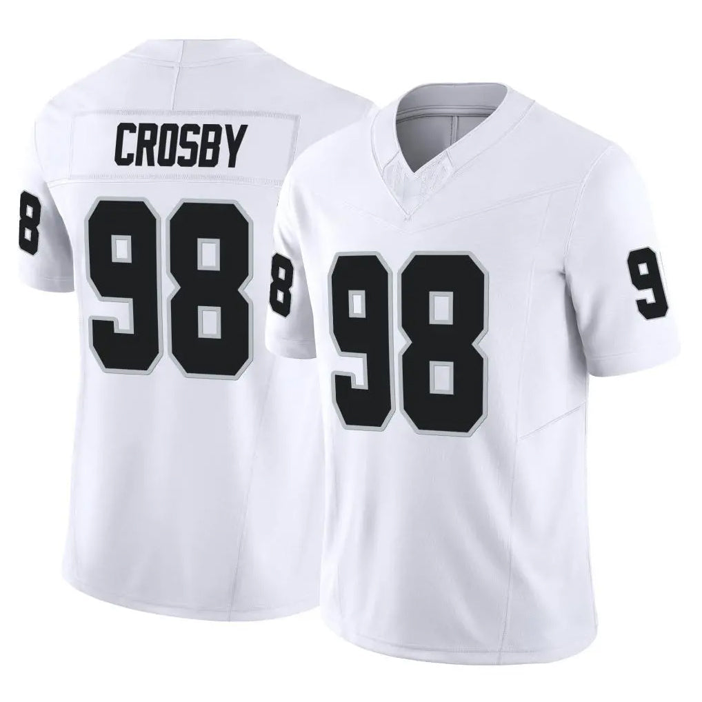 Punc LV.Raiders #98 Maxx Crosby Player White Limited Vapor F.U.S.E. Home Game Stitched Jerseys
