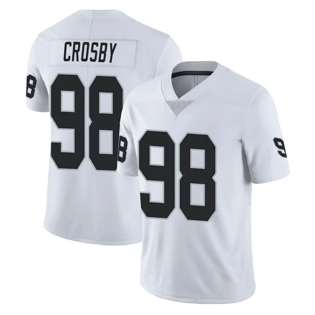 Punc LV.Raiders #98 Maxx Crosby Player White Limited Vapor Untouchable Home Game Stitched Jerseys