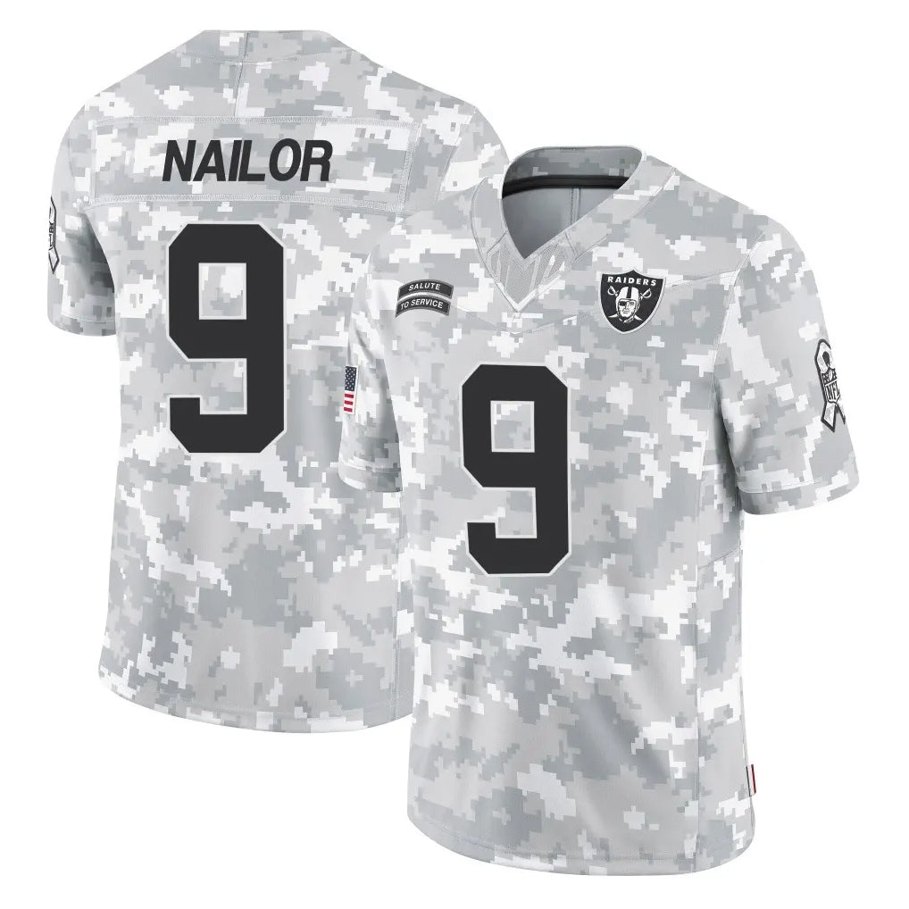 Punc LV.Raiders #9 Jalen Nailor Player Arctic Camo Salute To Service Limited Game Stitched Jerseys