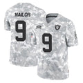 Punc LV.Raiders #9 Jalen Nailor Player Arctic Camo Salute To Service Limited Game Stitched Jerseys