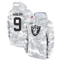 Punc LV.Raiders #9 Jalen Nailor Player Arctic Camo Salute to Service Hoodies Limited Game Stitched Jerseys
