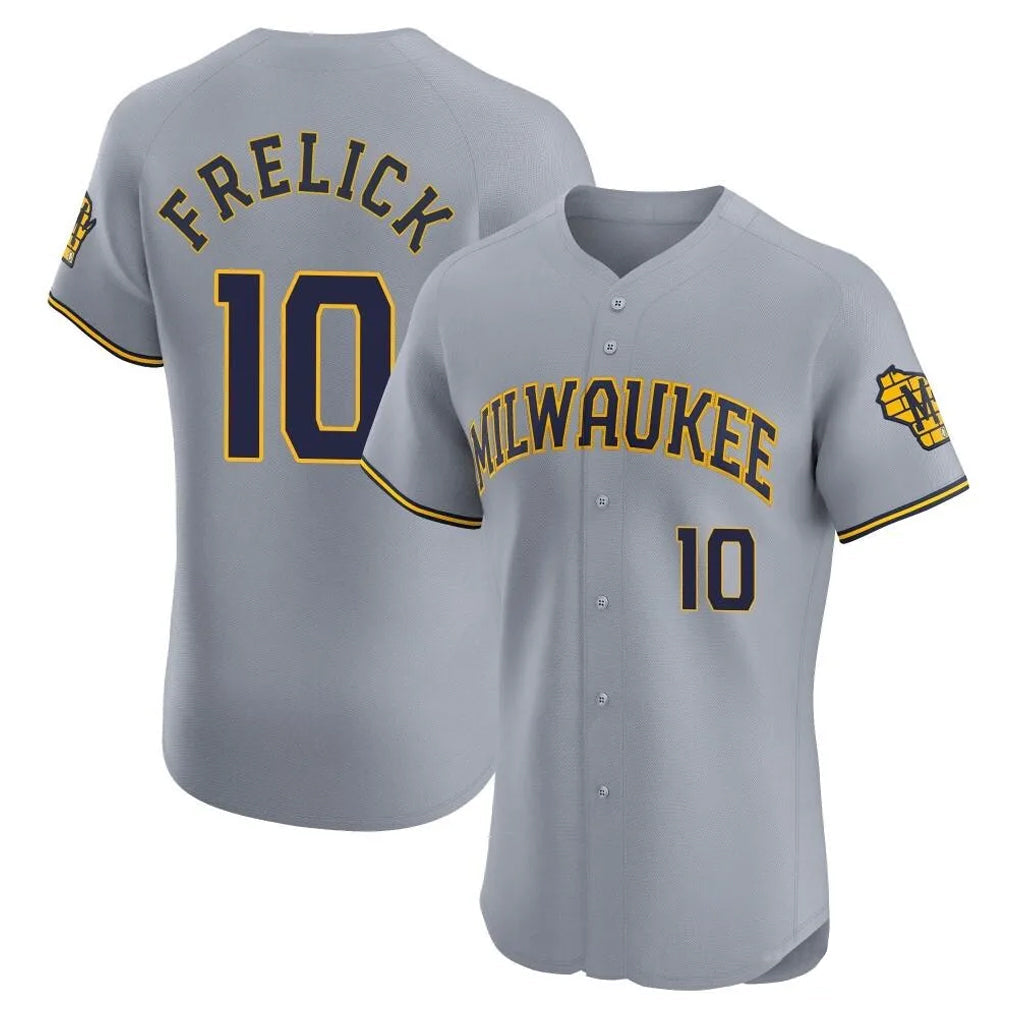 Punc M.Brewers #10 Sal Frelick Player Gray Home Limited Elite Stitched Jerseys