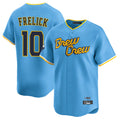 Punc M.Brewers #10 Sal Frelick Player Light Blue Road Stadium Game Stitched Jerseys