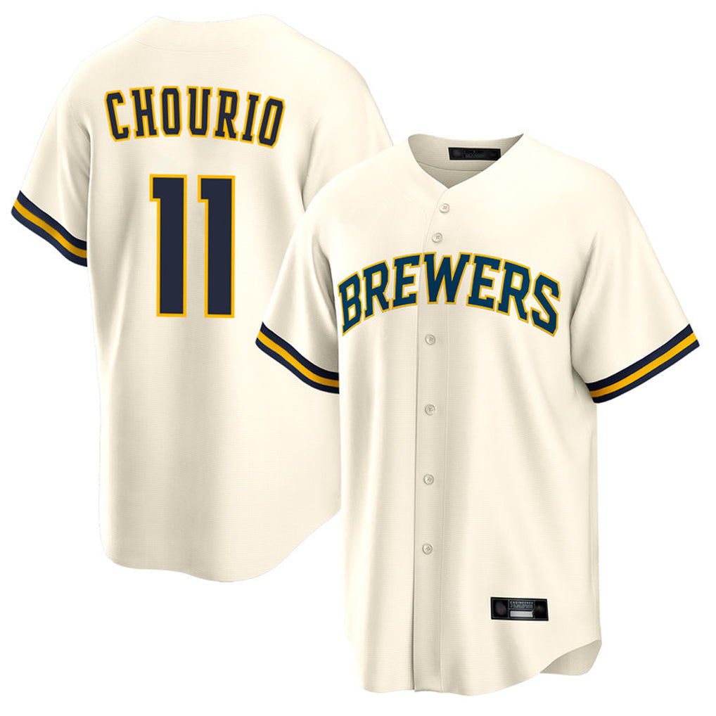 Punc M.Brewers #11 Jackson Chourio Player Cream Home Game Stitched Jerseys