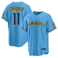 Punc M.Brewers #11 Jackson Chourio Player Light Blue Road Stadium Game Stitched Jerseys