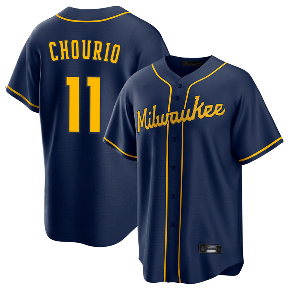 Punc M.Brewers #11 Jackson Chourio Player Navy Home Game Stitched Jerseys