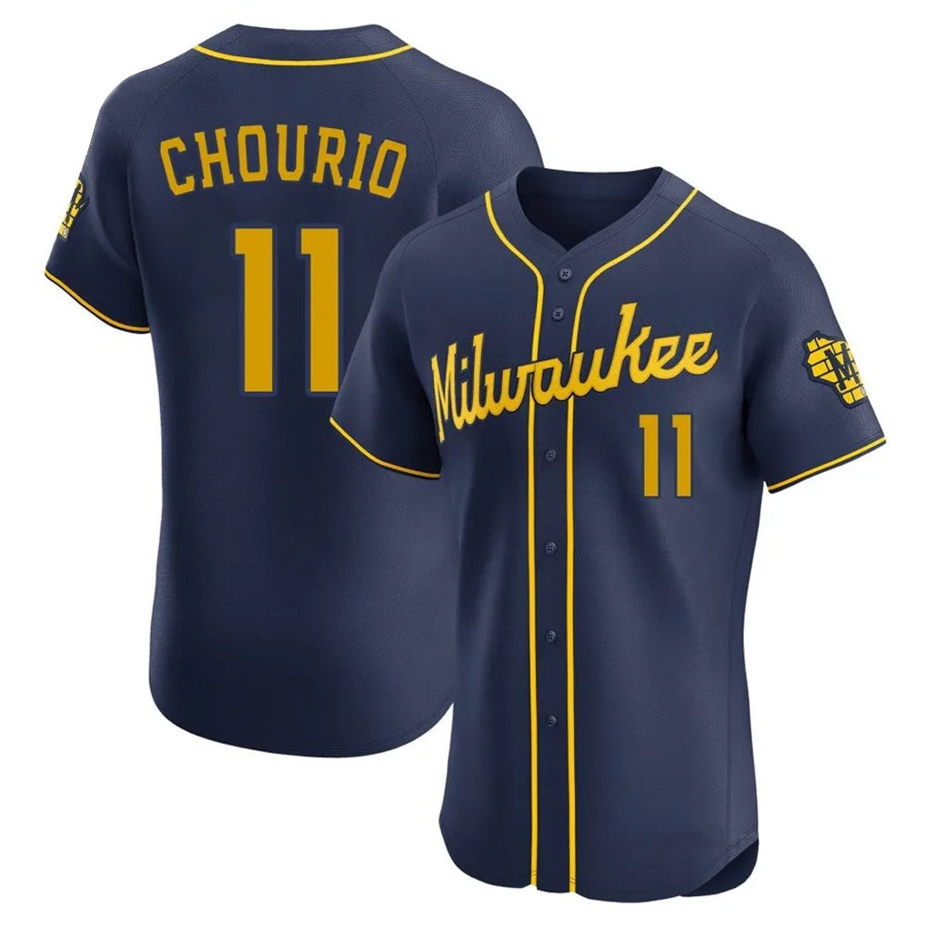 Punc M.Brewers #11 Jackson Chourio Player Navy Home Limited Elite Stitched Jerseys