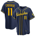 Punc M.Brewers #11 Jackson Chourio Player Navy Home Stadium Game Stitched Jerseys