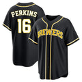 Punc M.Brewers #16 Blake Perkins Player Black Fashion Out Home Game Stitched Jerseys